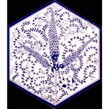 Armada Çini 21X23 cm AL 07 Altıgen Çini Desen İznik Karo Seramik