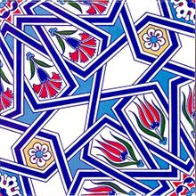 Armada Çini Ac 17 20x20 cm Geometrik Desenli Çini Seramik Karo