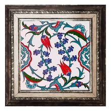 Armada Çini Ac 5 20x20 cm İznik Dönence Çiçek Desenli Çini Karo