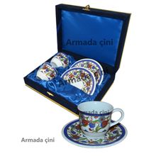 Armada Çini Ar 653 Altın Yaldızlı 6'lı Porselen Fincan Takımı