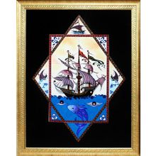 Armada Çini ED682 Yıldız Kalyon 80x100 cm Çini Pano