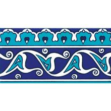 Armada Çini KS-19 İznik Rumi Desenli 10x20 cm Seramik Çini Bordür