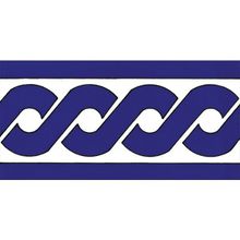 Armada Çini KS 20K 10x20 cm Kobalt Zincir Desen Seramik Çini Bordür