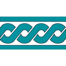 Armada Çini KS 20T 10x20 cm Turkuaz Zincir Desen Seramik Çini Bordür