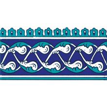 Armada Çini Ks-44 10X20 Cm Seramik Bordür Kütahya Cami Çinisi