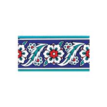 Armada Çini KS-8 İznik Rumi Desenli 10x20 cm Seramik Çini Bordür
