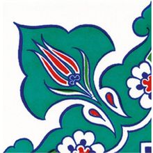 Armada Çini KSK 22 10x10 cm Taç Desenli İznik Çini Bordür Köşesi