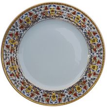 Armada Çini PRT 61 25 cm Sarı Altın Yaldızlı Lale Karanfil Kaligrafi Çini Tabak
