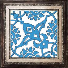 Armada Çini SP 83 Mavi Beyaz Desenli İznik Rumi Kütahya Çini 20x20 cm Pano