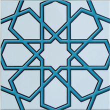 Armada Çini SP 89-V 20x20 cm Turkuaz Beyaz Türkmen Yıldızı Çini Karo