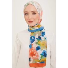 Armine 10001-02 Kiremit-Mavi Trend Şal
