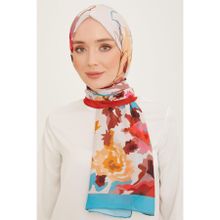 Armine 10001-04 Nar Çiçeği-Mavi Trend Şal