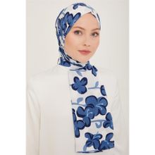 Armine 6348-07 Mavi Beyaz Şal
