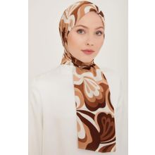 Armine 6348-2-03 Kahverengi Beyaz Şal