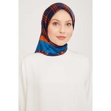 Armine 9040-06 Turuncu Desenli Tivil İpek Eşarp