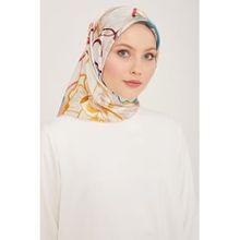 Armine 9110-08 Pudra Çiçek Desen Sura İpek Eşarp