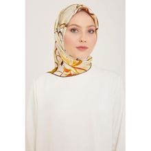 Armine 9110-34 Yağ Yeşil Çiçek Desen Sura İpek Eşarp