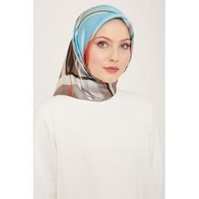 Armine 9147-05 Antrasit Gri Karma Desen Tivil İpek Eşarp