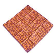 Armine 9174-36 Mor Turuncu Geometrik Desen Sura İpek Eşarp