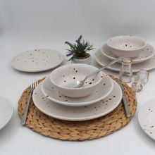 Arna Porselen Point Karamel 16 Parça 4 Kişilik Yemek Takımı