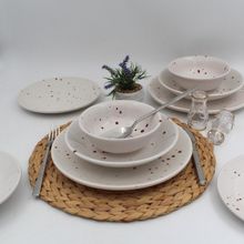 Arna Porselen Point Karamel 18 Parça 6 Kişilik Yemek Takımı