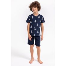 Arnetta 1993 Lacivert Sailor Erkek Çocuk Bermuda Pijama Takımı