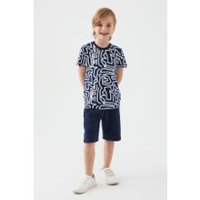 Arnetta 2506 Maze Lacivert Erkek Çocuk Bermuda Pijama Takımı
