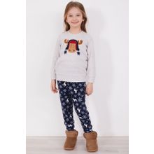 Arnetta Deer Gri Melanj Kız Çocuk Uzun Kol Pijama Takım