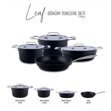 Arow Leaf Dokum 7 Parça Tencere Seti
