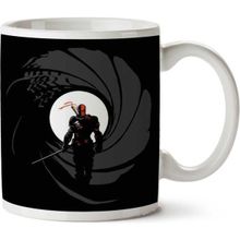 Art Hediye 01 Deathstroke Slade Wilson Licence To Slash James Bond Gun Barrel Iki Tarafı Baskılı Kupa Bardak
