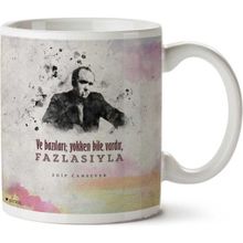 Art Hediye 01 Edip Cansever Fazlasıyla İki Tarafı Baskılı Kupa Bardak