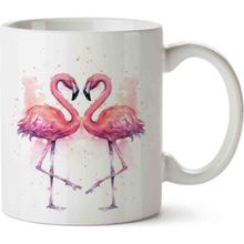 Art Hediye 01 Flamingo Aşk İki Tarafı Baskılı Kupa Bardak