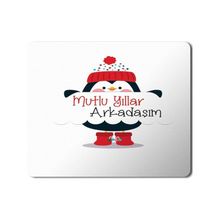 Art Hediye 2024 Mutlu Yıllar Arkadaşım Penguen 23x19 cm Mouse Pad