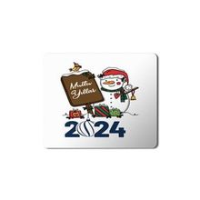 Art Hediye 2024 Mutlu Yıllar Kardan Adam Tabela 23x19 cm Mouse Pad