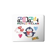 Art Hediye 2024 Mutlu Yıllar Penguen Kalp 23x19 cm Mouse Pad