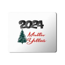 Art Hediye 2024 Mutlu Yıllar Yazı Çam Ağacı 23x19 cm Mouse Pad