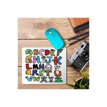Art Hediye Alfabe Harfler Alphabetter Baskılı 23x19 cm Mouse Pad