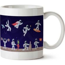 Art Hediye Astronot Uzayda Yapılan Işler Iki Tarafı Baskılı Kupa Bardak