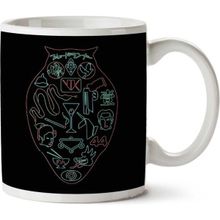 Art Hediye Blade Runner Neon Style Owl Iki Tarafı Baskılı Kupa Bardak