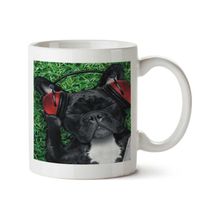 Art Hediye Bulldog Kulaklık İki Tarafı Baskılı Kupa Bardak