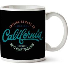 Art Hediye California Surf West Coast Dreamin Iki Tarafı Baskılı Kupa Bardak