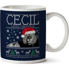 Art Hediye Cecil Loved Christmas Knit Iki Tarafı Baskılı Kupa Bardak