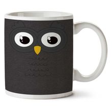 Art Hediye Cute Owl Face Iki Tarafı Baskılı Kupa Bardak
