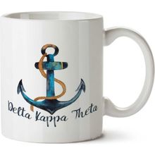 Art Hediye Delta Kappa Theta İki Tarafı Baskılı Beyaz Kupa