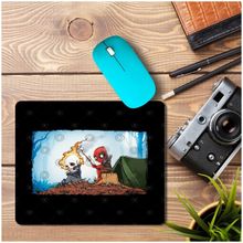 Art Hediye Ghostrider ve Deadpool Go Kamp Baskılı 23x19 cm Mouse Pad