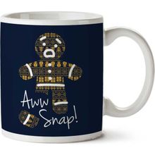 Art Hediye Gingerbread Man Aww Snap Christmas İki Tarafı Baskılı Kupa Bardak