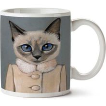 Art Hediye Hipster Kedi Palto Mont İki Tarafı Baskılı Kupa Bardak