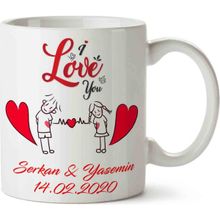 Art Hediye I Love You Sevgililer Günü Kupa Bardak