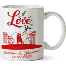 Art Hediye I Love You Yazı Sevgililer Günü Kupa Bardak