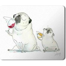 Art Hediye İçki Içen Pug Köpek Baskılı 23x19 cm Mouse Pad